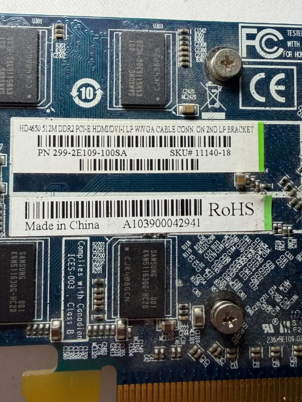 Radeon HD 4650 Sapphire Video Graphics Card 512MB DDR2 PCI-E HDMI/DVI-I LP